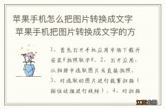 苹果手机怎么把图片转换成文字 苹果手机把图片转换成文字的方法