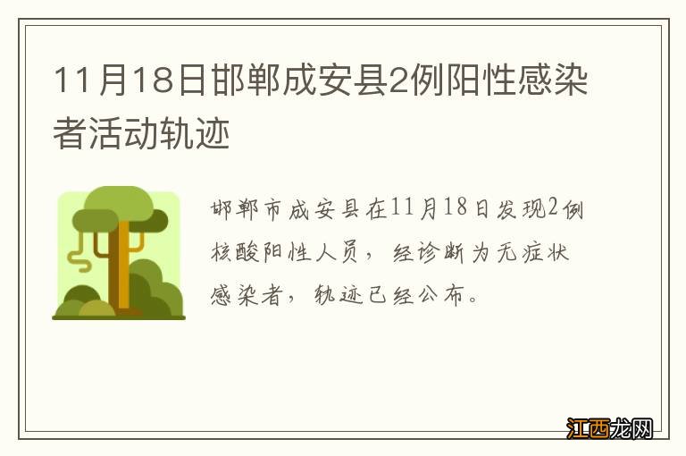 11月18日邯郸成安县2例阳性感染者活动轨迹