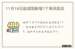 11月18日起咸阳新增7个高风险区