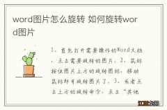 word图片怎么旋转 如何旋转word图片