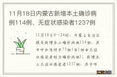 11月18日内蒙古新增本土确诊病例114例、无症状感染者1237例