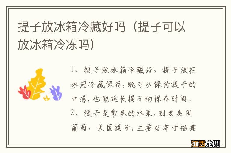 提子可以放冰箱冷冻吗 提子放冰箱冷藏好吗