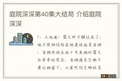 庭院深深第40集大结局 介绍庭院深深