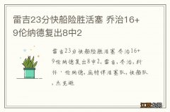 雷吉23分快船险胜活塞 乔治16+9伦纳德复出8中2