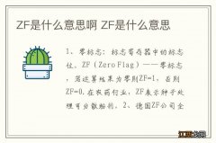 ZF是什么意思啊 ZF是什么意思