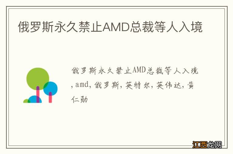 俄罗斯永久禁止AMD总裁等人入境