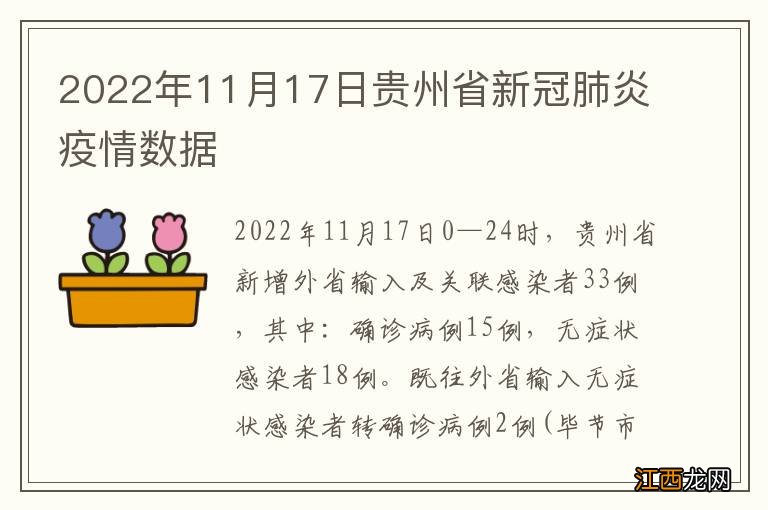 2022年11月17日贵州省新冠肺炎疫情数据