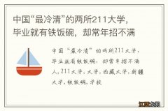 中国“最冷清”的两所211大学，毕业就有铁饭碗，却常年招不满人