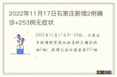 2022年11月17日石家庄新增2例确诊+253例无症状