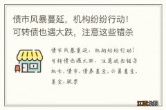 债市风暴蔓延，机构纷纷行动！可转债也遇大跌，注意这些错杀机会