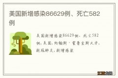 美国新增感染86629例、死亡582例