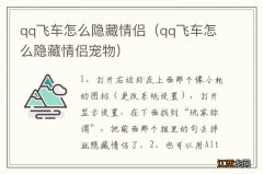 qq飞车怎么隐藏情侣宠物 qq飞车怎么隐藏情侣