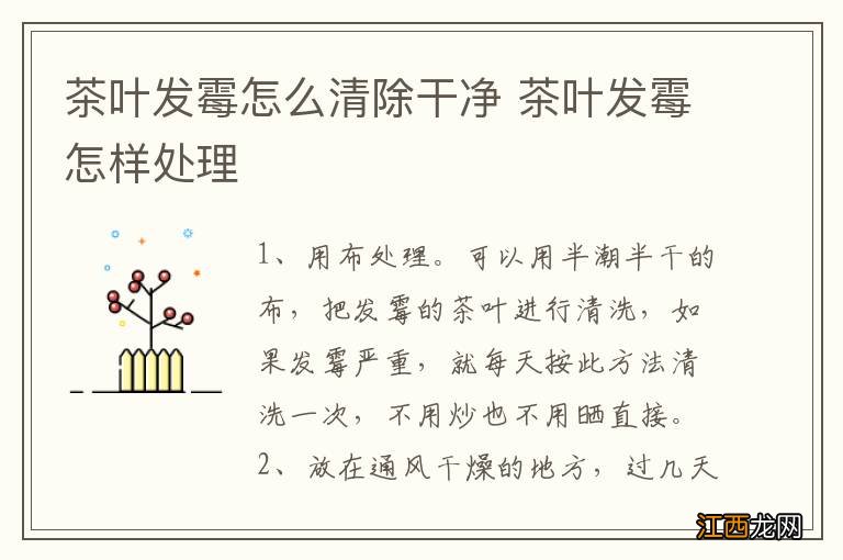 茶叶发霉怎么清除干净 茶叶发霉怎样处理