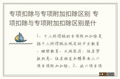 专项扣除与专项附加扣除区别 专项扣除与专项附加扣除区别是什么