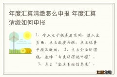 年度汇算清缴怎么申报 年度汇算清缴如何申报