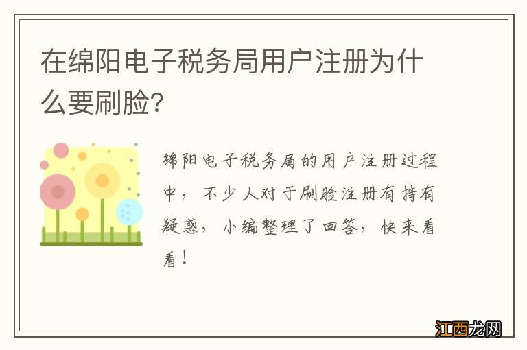 在绵阳电子税务局用户注册为什么要刷脸?