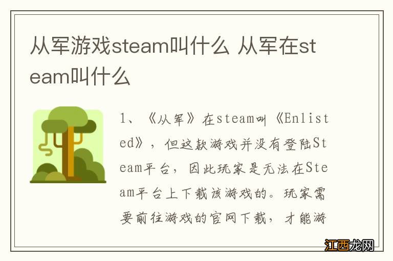 从军游戏steam叫什么 从军在steam叫什么