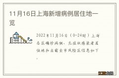 11月16日上海新增病例居住地一览