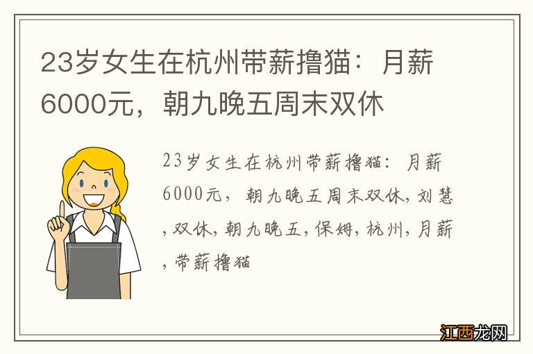 23岁女生在杭州带薪撸猫：月薪6000元，朝九晚五周末双休