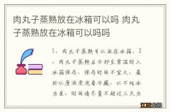 肉丸子蒸熟放在冰箱可以吗 肉丸子蒸熟放在冰箱可以吗吗