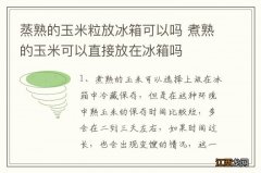 蒸熟的玉米粒放冰箱可以吗 煮熟的玉米可以直接放在冰箱吗