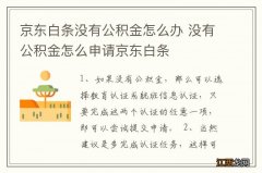 京东白条没有公积金怎么办 没有公积金怎么申请京东白条