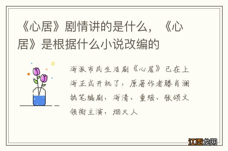 《心居》剧情讲的是什么，《心居》是根据什么小说改编的