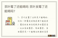 茶叶霉了还能喝吗 茶叶发霉了还能喝吗?