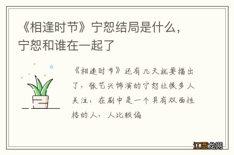 《相逢时节》宁恕结局是什么，宁恕和谁在一起了