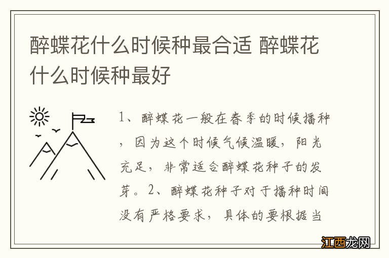 醉蝶花什么时候种最合适 醉蝶花什么时候种最好