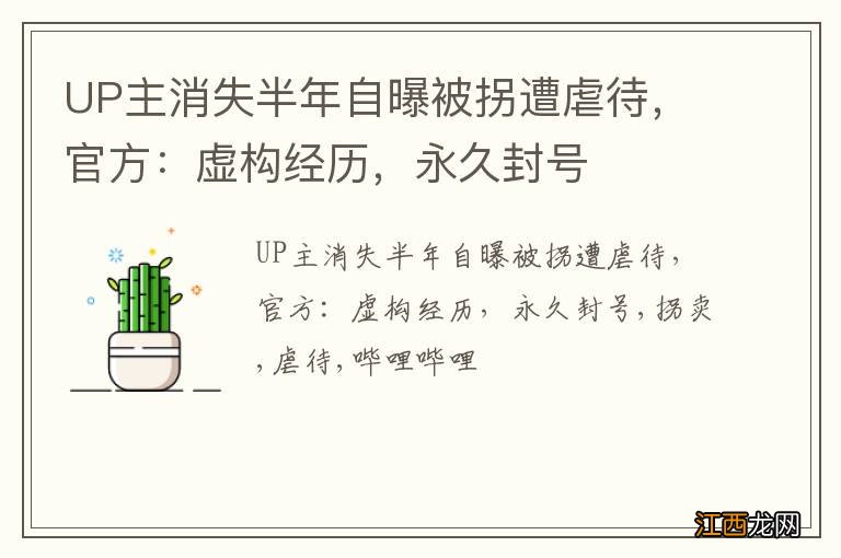 UP主消失半年自曝被拐遭虐待，官方：虚构经历，永久封号