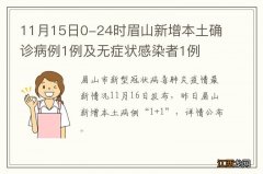 11月15日0-24时眉山新增本土确诊病例1例及无症状感染者1例