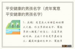 虎年寓意平安健康的男孩名字 平安健康的男孩名字