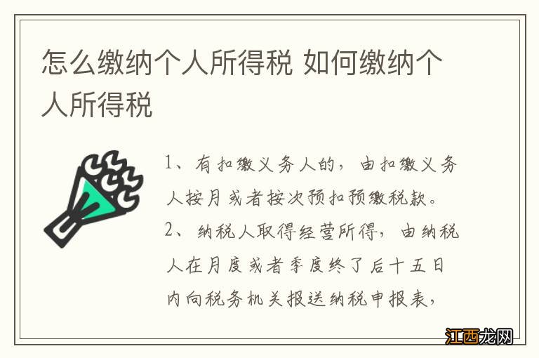 怎么缴纳个人所得税 如何缴纳个人所得税