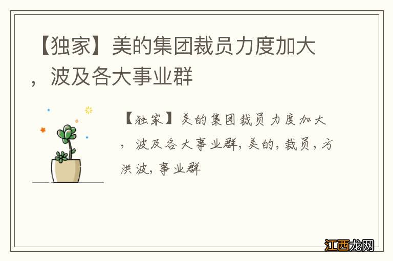 【独家】美的集团裁员力度加大，波及各大事业群