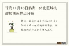 珠海11月16日鹤洲一体化区域核酸检测采样点分布