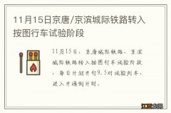 11月15日京唐/京滨城际铁路转入按图行车试验阶段