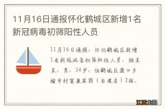 11月16日通报怀化鹤城区新增1名新冠病毒初筛阳性人员