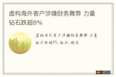 虚构海外客户涉嫌财务舞弊 力量钻石跌超8%