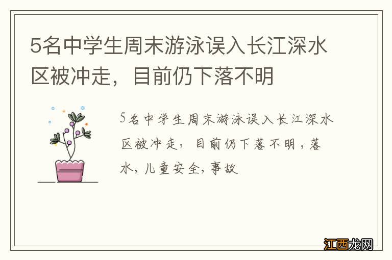 5名中学生周末游泳误入长江深水区被冲走，目前仍下落不明