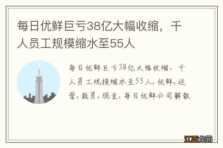 每日优鲜巨亏38亿大幅收缩，千人员工规模缩水至55人