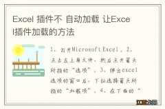 Excel 插件不 自动加载 让Excel插件加载的方法