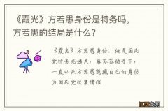 《霞光》方若愚身份是特务吗，方若愚的结局是什么？