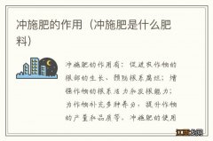 冲施肥是什么肥料 冲施肥的作用