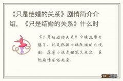 《只是结婚的关系》剧情简介介绍，《只是结婚的关系》什么时候更新