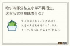 哈尔滨部分私立小学不再招生，这背后究竟意味着什么？