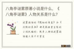 八角亭谜雾原著小说是什么，《八角亭谜雾》人物关系是什么？