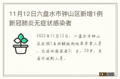 11月12日六盘水市钟山区新增1例新冠肺炎无症状感染者