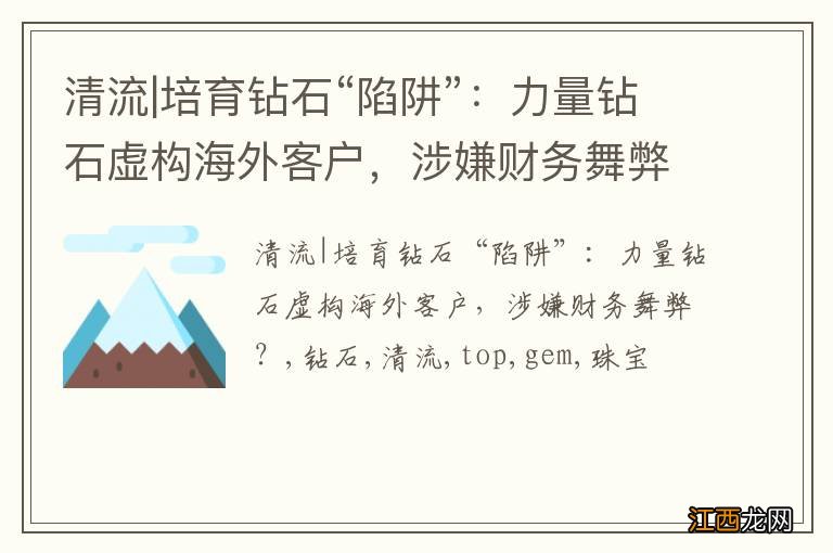 清流|培育钻石“陷阱”：力量钻石虚构海外客户，涉嫌财务舞弊？