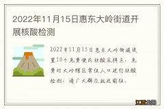 2022年11月15日惠东大岭街道开展核酸检测